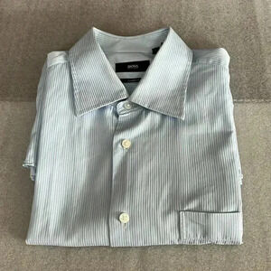 [16/34-35]Hugo Boss Classic  Fit Cotton Blue Dress Shirt